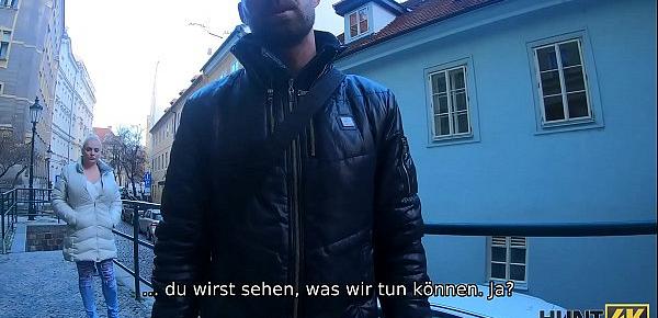  HUNT4K. Hunter bekommt einen tollen Tittenjob und knallt die Muschi für Geld